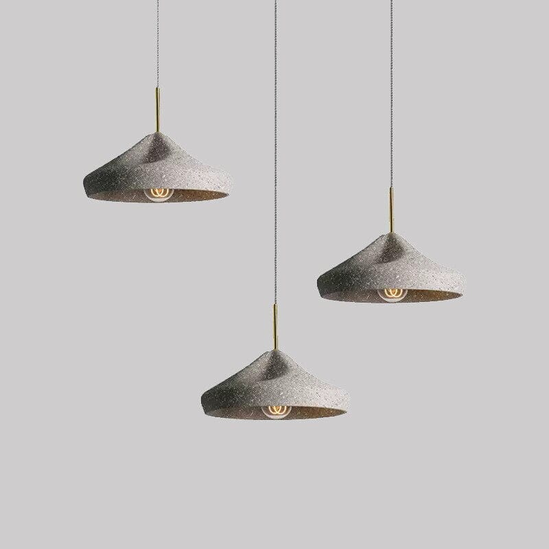 Industrial Terrazzo Cement Chandelier With Cord Pendant by Ardent Studio