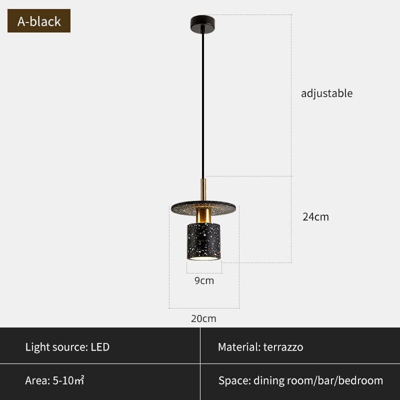 Celestra Terrazzo Pendant Light With Iron Plating Finish