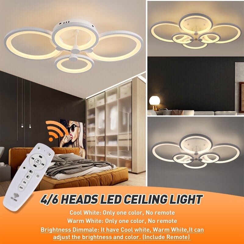 Lumora Acrylic Ring Ceiling Light With Remote Control