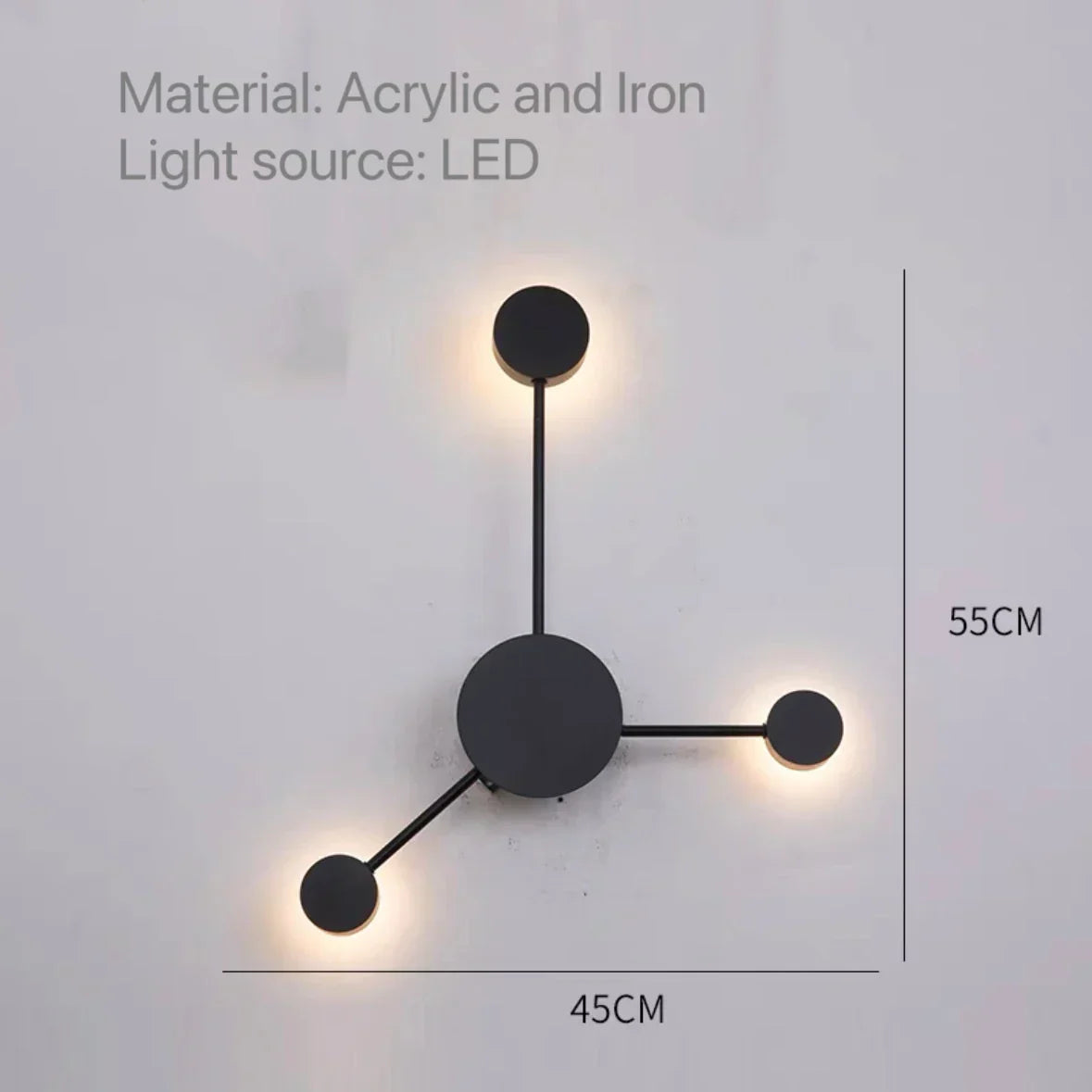 Astraea Luxe Wall Sculpture Lamp in Gold and Black Finish