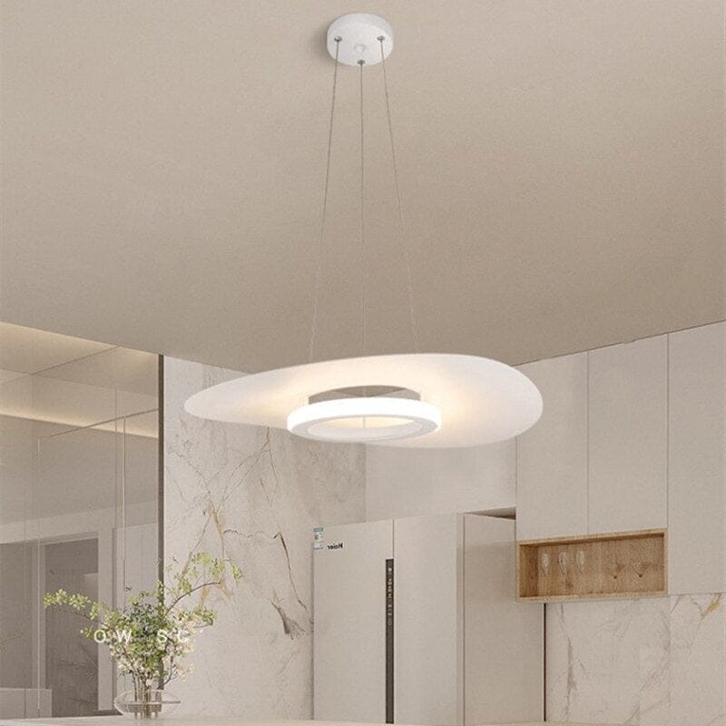 Cirra Nova Round LED Pendant Light With Aluminum Frame And Clear Glass Shades