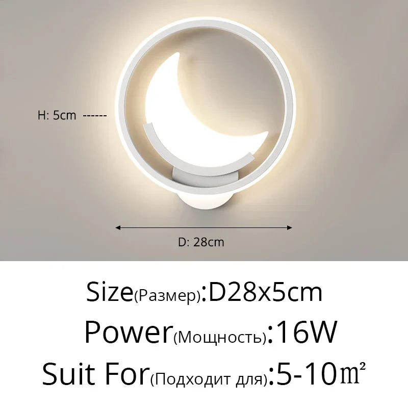 Lunara Cloud Moon LED Wall Light For Kids Bedroom With Gentle Night Glow