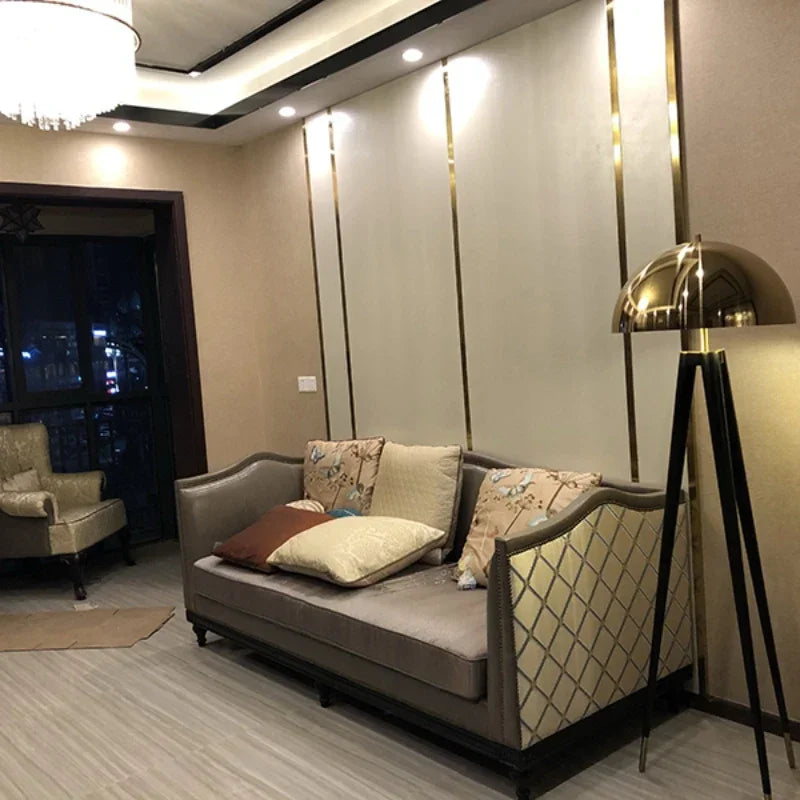 LumaArc Floor Lamp With LED Lighting And Black Base