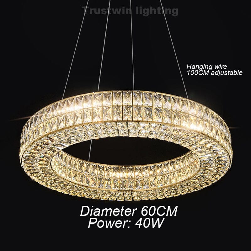 Aurelia Halo Gold Ring Crystal Chandelier Color Changing Glow