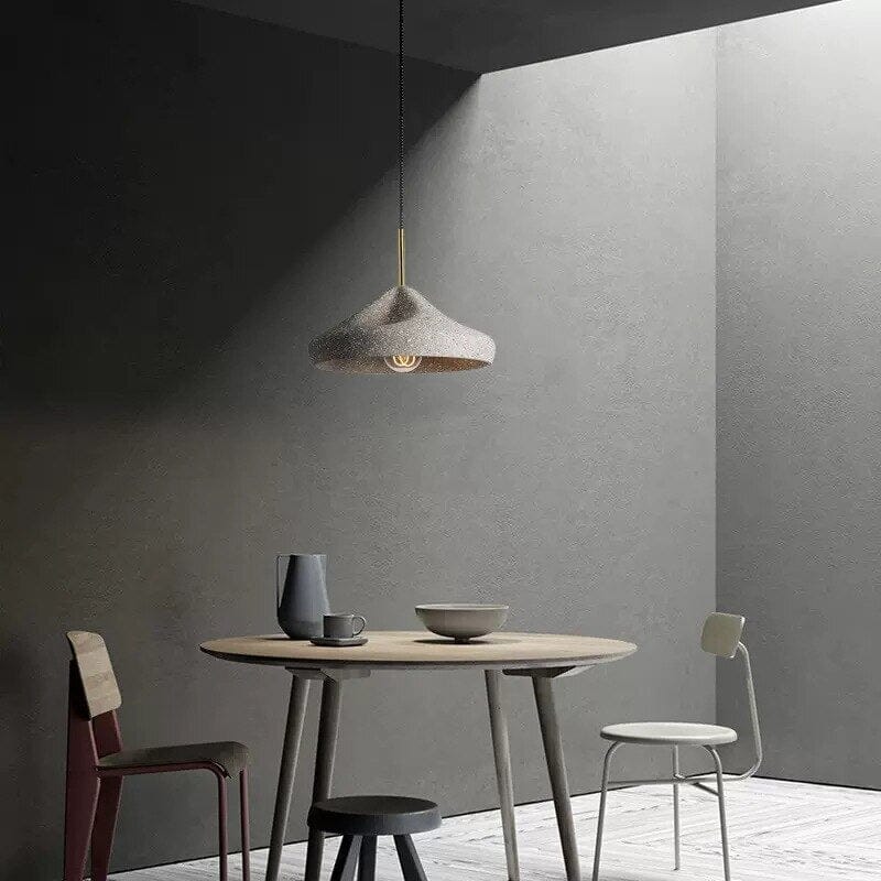 Industrial Terrazzo Cement Chandelier With Cord Pendant by Ardent Studio
