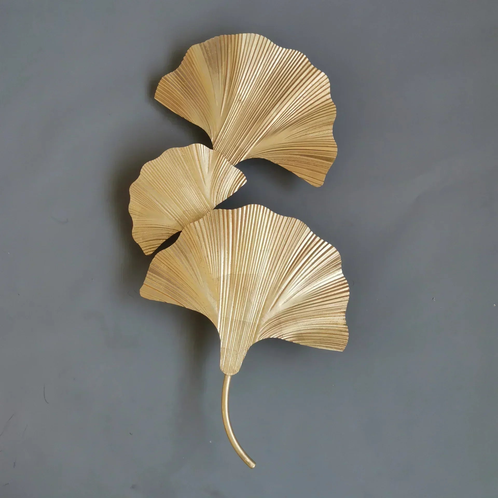 Aurelle Leaf Wall Lamp Mid Century Style With Warm Gold Finish