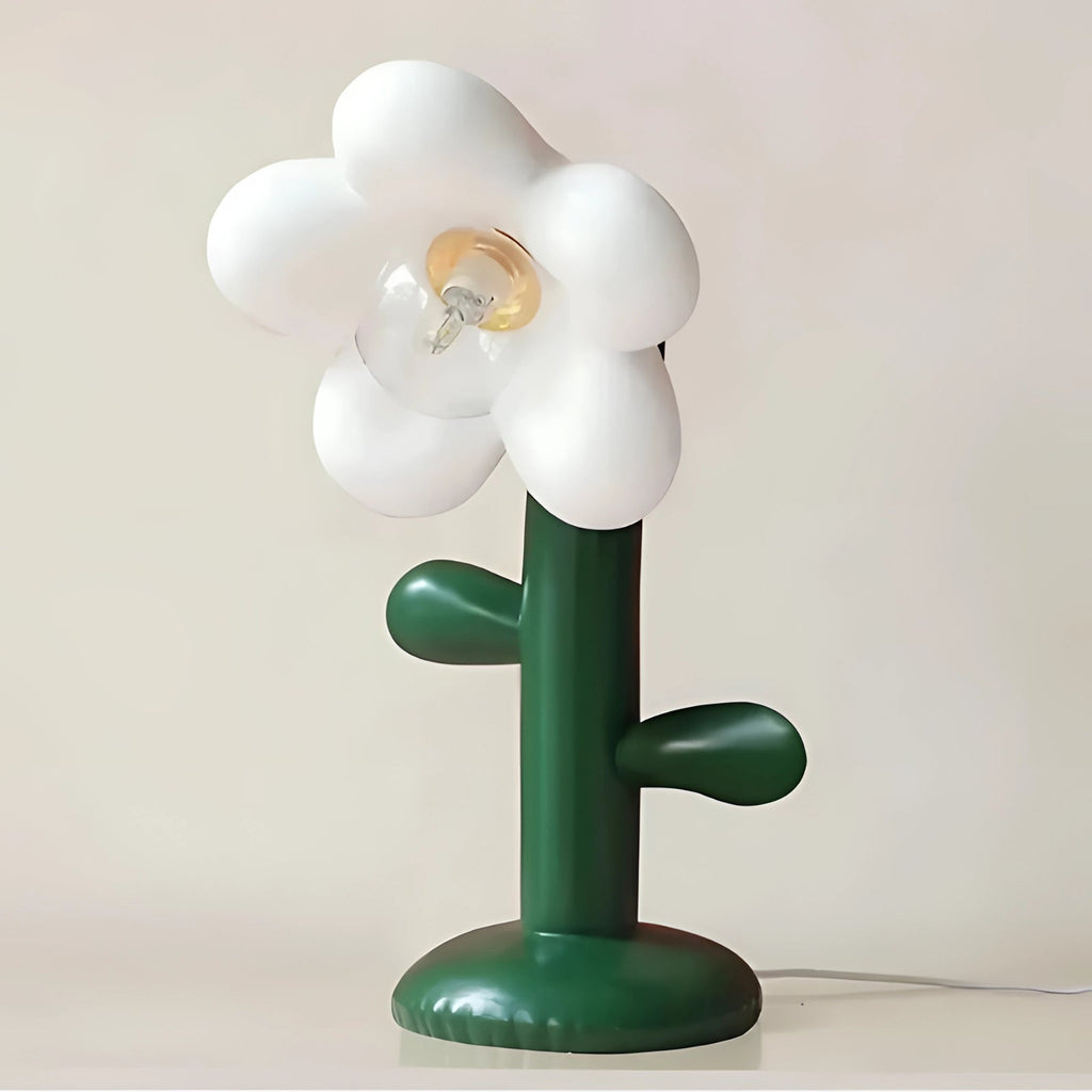 FloraNova blomsterbordlampe med moderne kronbladdesign og varmt LED-lys