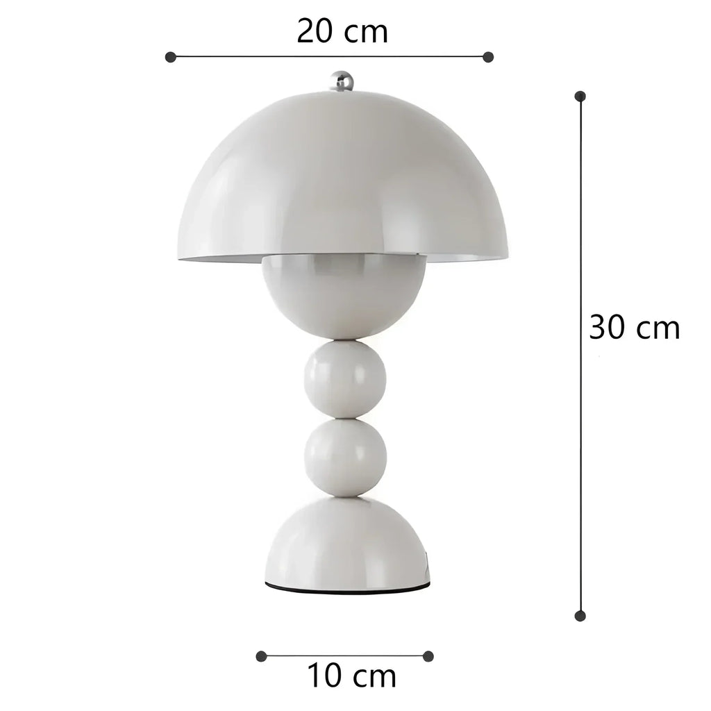 Luma kuppel bord- og skrivebordslampe mid-century soppstil med oppladbart batteri