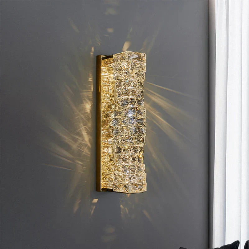 Lyra Wall Lamp in Stainless Steel with Crystal Accents, 3 Color Temperatures
