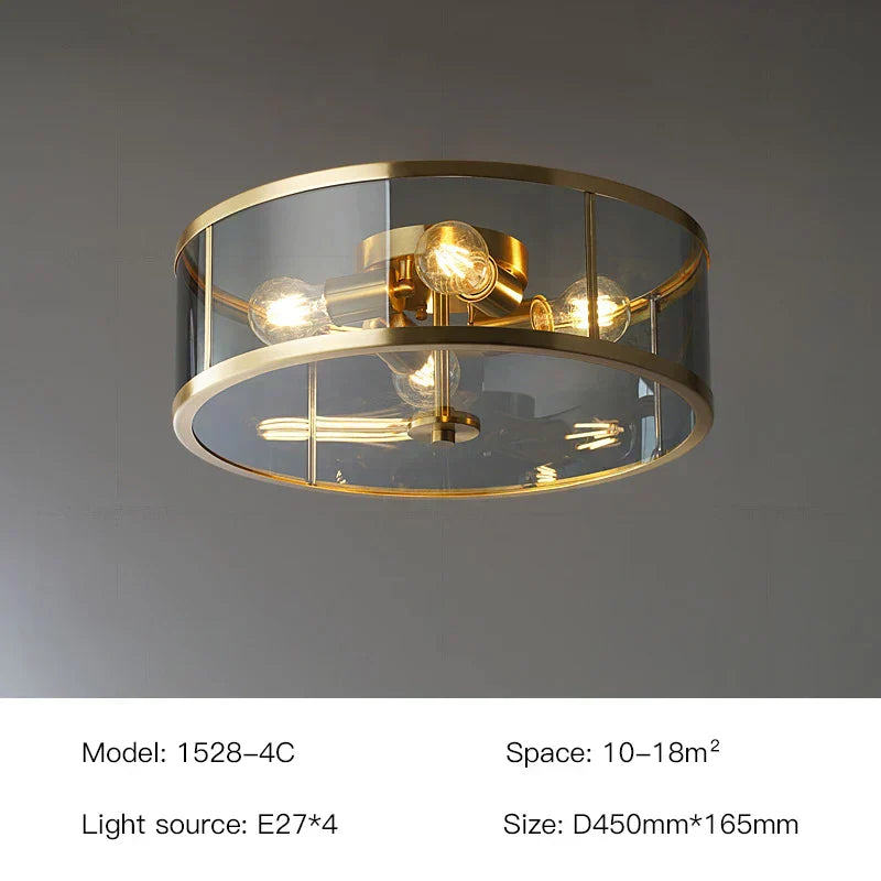 Aurum Crest Chandelier With Glass Shade And Golden Copper Finish