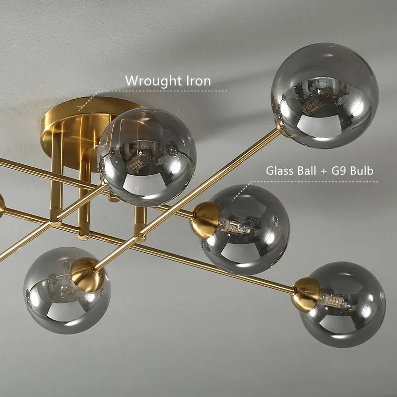 Luminara Glass Globe Chandelier For Modern And Traditional Decor