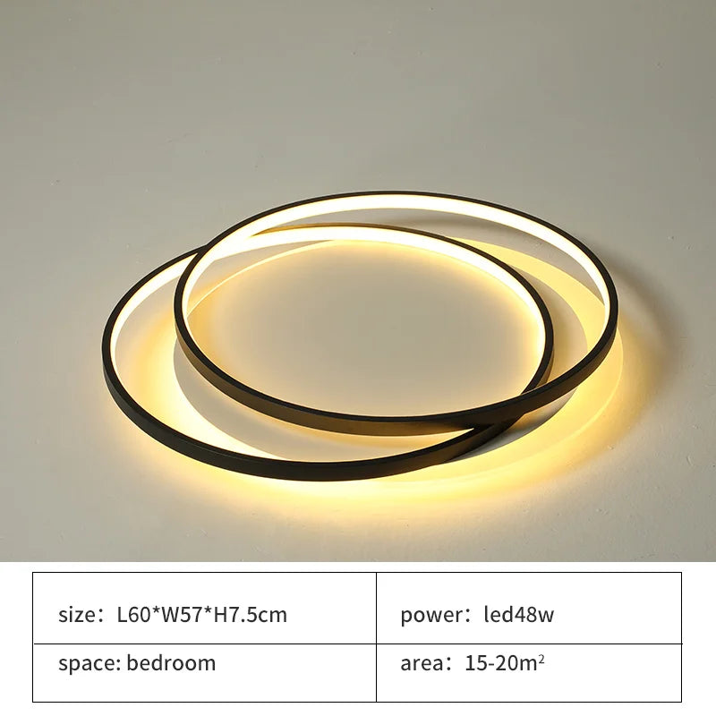 Elara Ring Light Modern Ceiling Lamp With Acrylic Shade