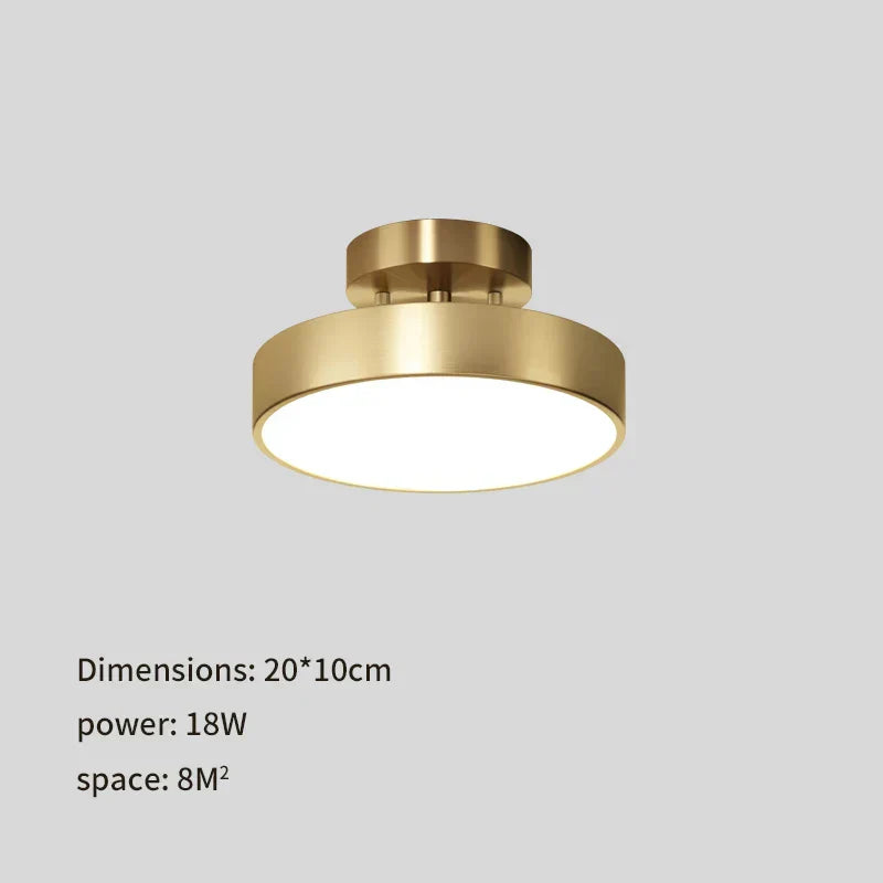 Aurea Brass Drum Ceiling Lamp With Tilt And White Acrylic Shade