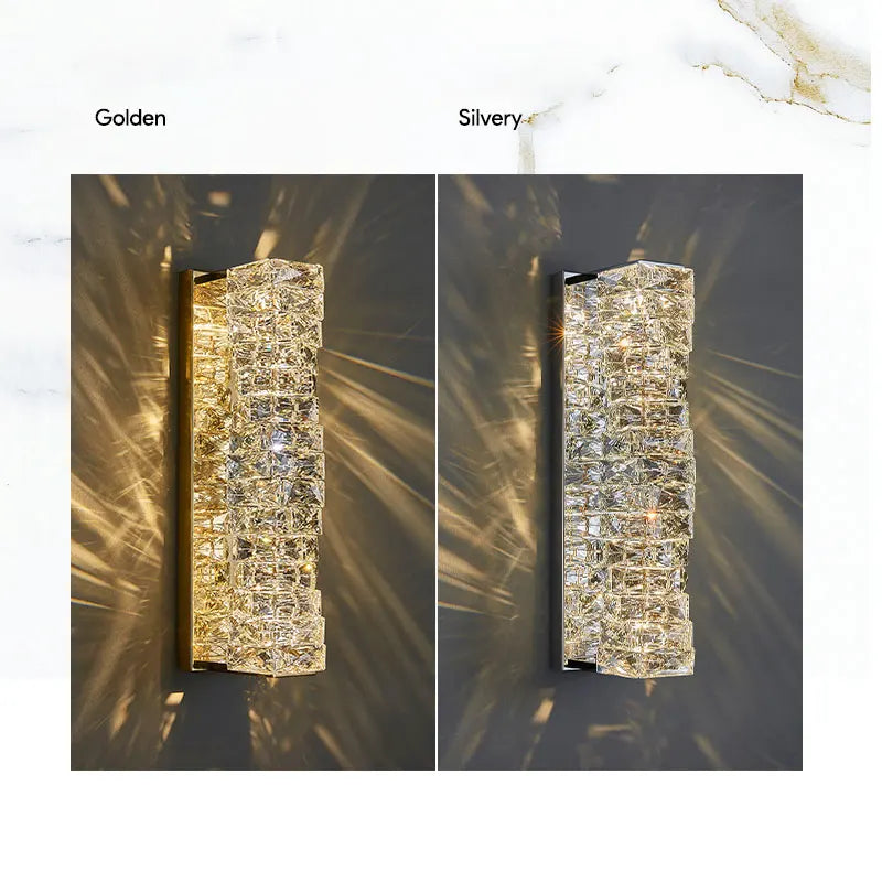 Lyra Wall Lamp in Stainless Steel with Crystal Accents, 3 Color Temperatures