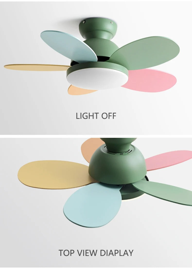 AuroraNova Ceiling Fan with Multicolored Blades and 60W LED Light