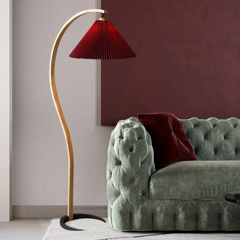 Fernhaven Floor Lamp With Beech Wood Frame And Linen Shade