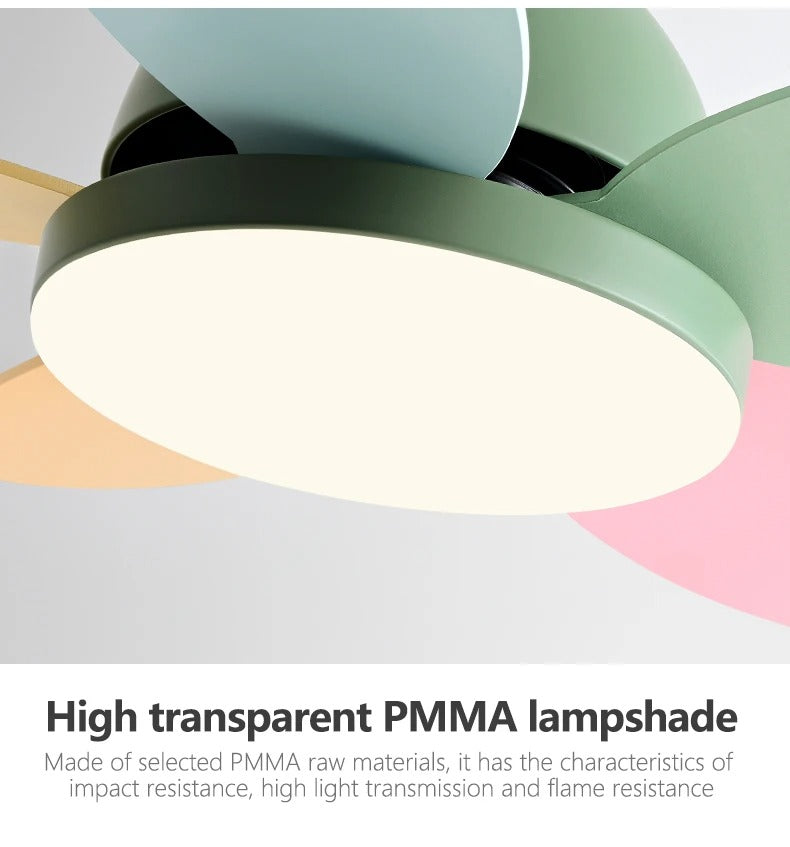 AuroraNova Ceiling Fan with Multicolored Blades and 60W LED Light