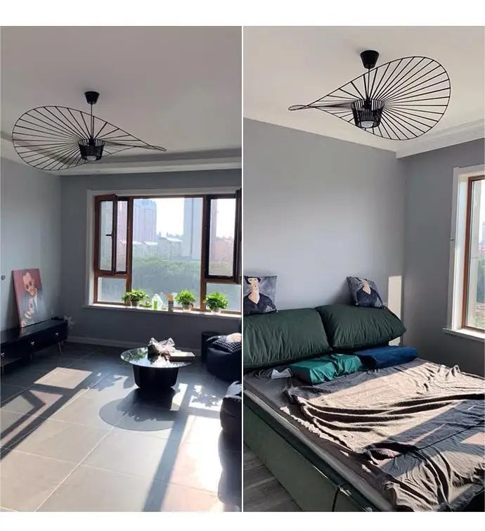 Aurelia Curve Chandelier Straw Inspired Ceiling Light