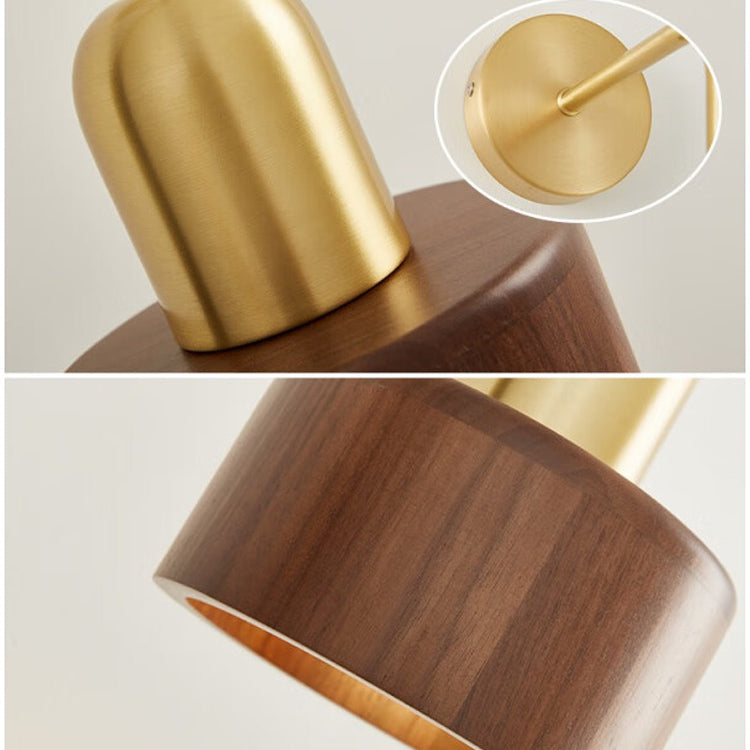 Brindlemere Vintage Wooden Wall Lamp With Brass Accents