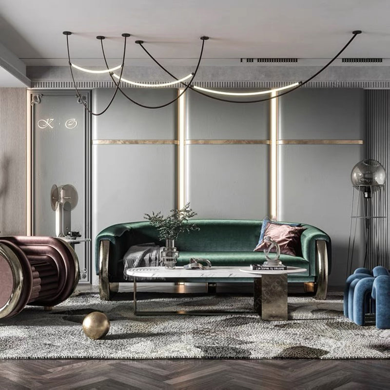 Aurelia Nordic Belt Leather Chandelier in Warm Brown