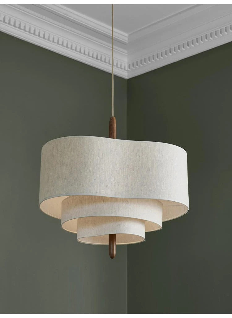 Elara Tiered Fabric Pendant Light with Three Layered Shades