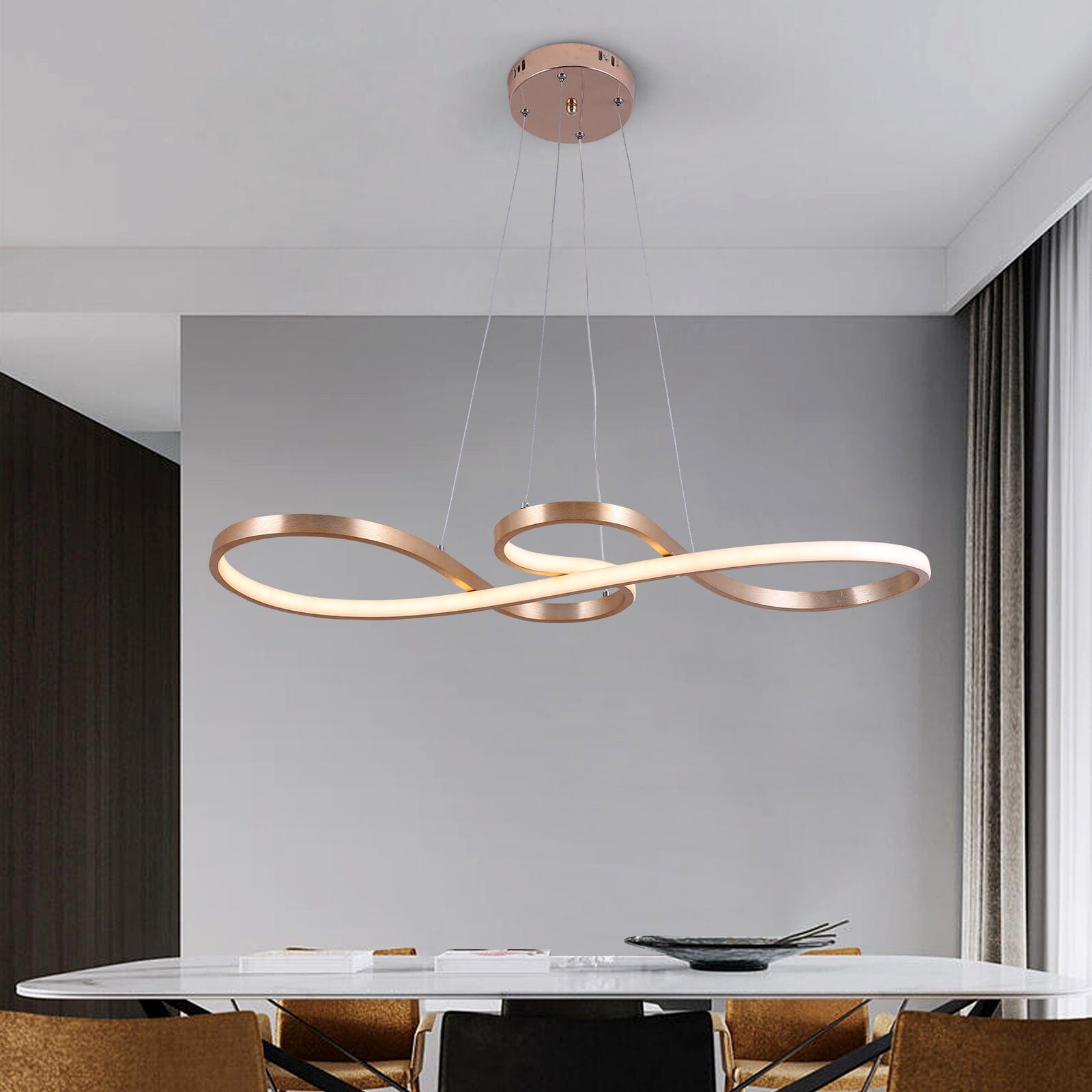 AstraTwirl Spiral Chandelier in Aluminum and Acrylic Lighting Fixture