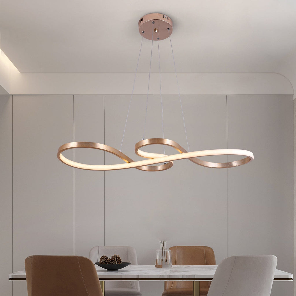 AstraTwirl Spiral Chandelier in Aluminum and Acrylic Lighting Fixture