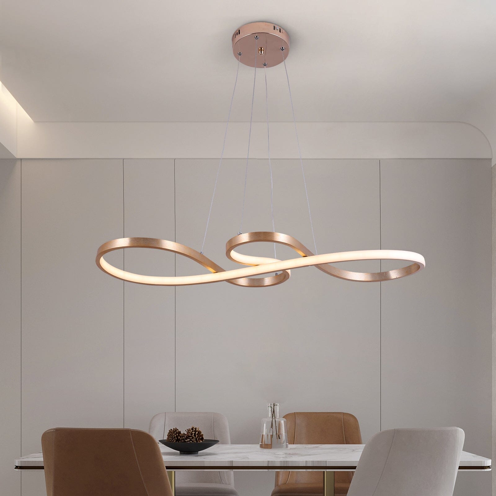 AstraTwirl Spiral Chandelier in Aluminum and Acrylic Lighting Fixture