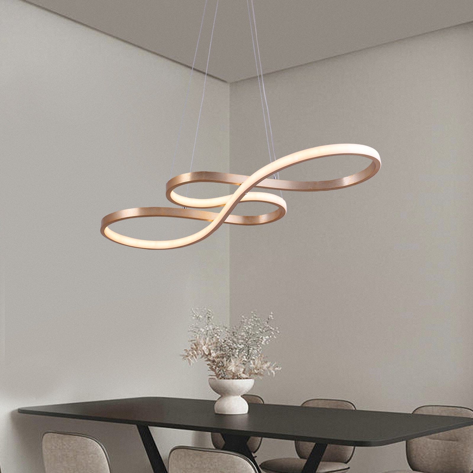 AstraTwirl Spiral Chandelier in Aluminum and Acrylic Lighting Fixture