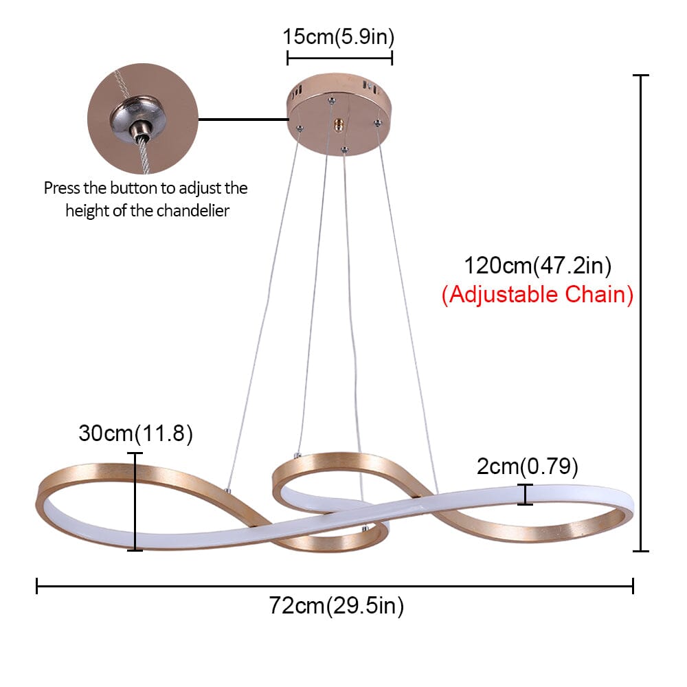 AstraTwirl Spiral Chandelier in Aluminum and Acrylic Lighting Fixture