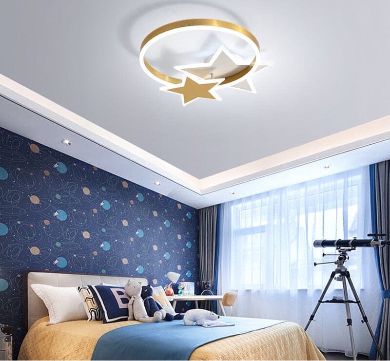Aurelia Halo Ceiling Light With Interconnected Gold Rings