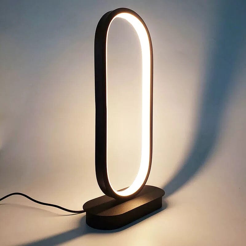 Aurelis Oval Table Lamp In Iron Finish Compact And Sleek