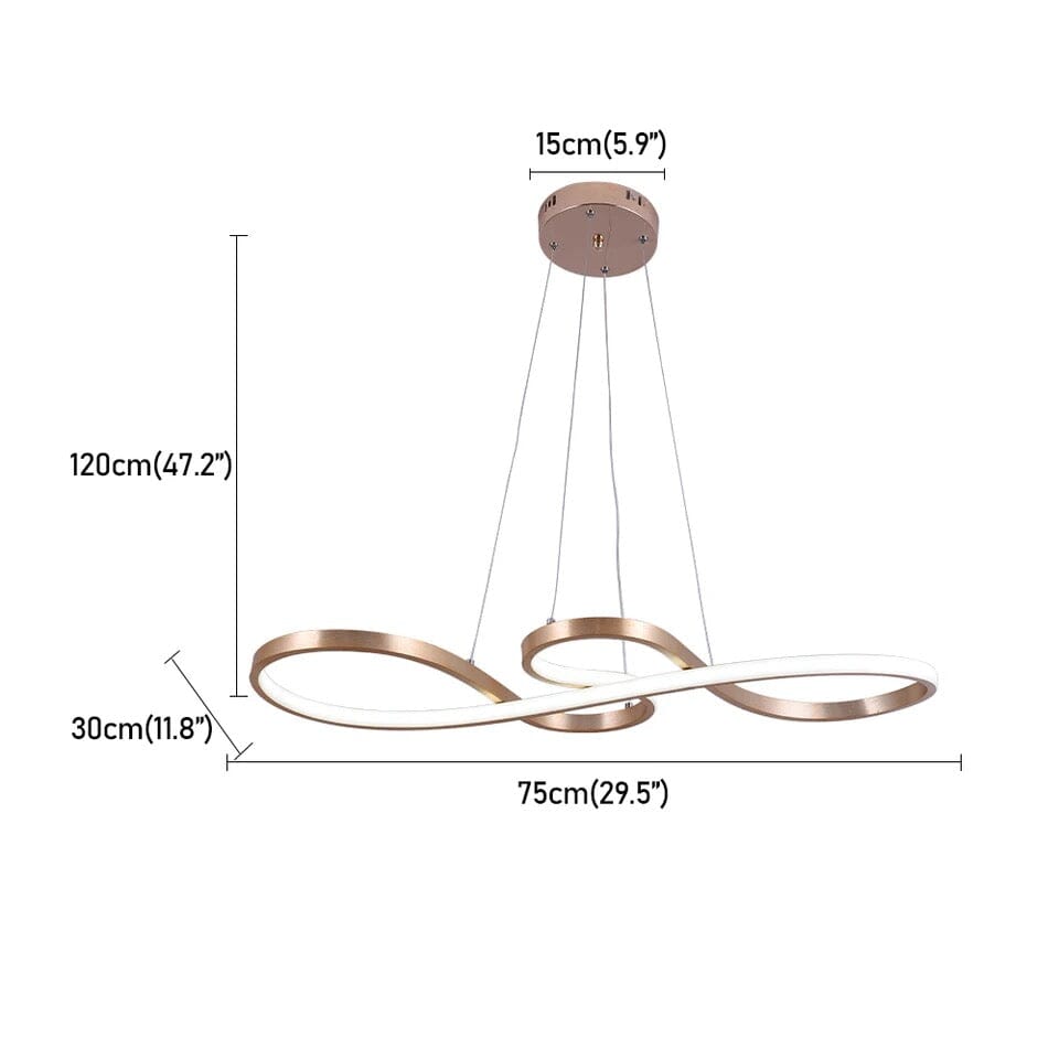 AstraTwirl Spiral Chandelier in Aluminum and Acrylic Lighting Fixture