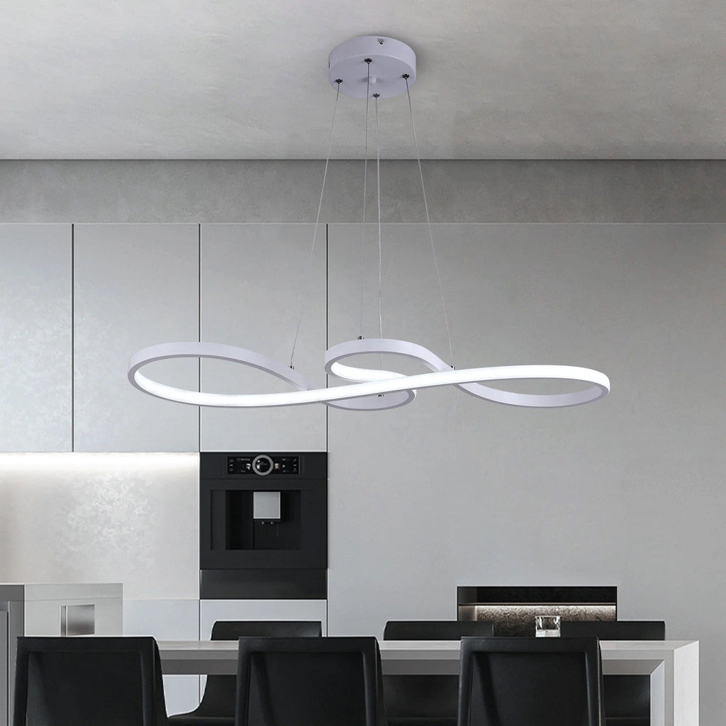 AstraTwirl Spiral Chandelier in Aluminum and Acrylic Lighting Fixture
