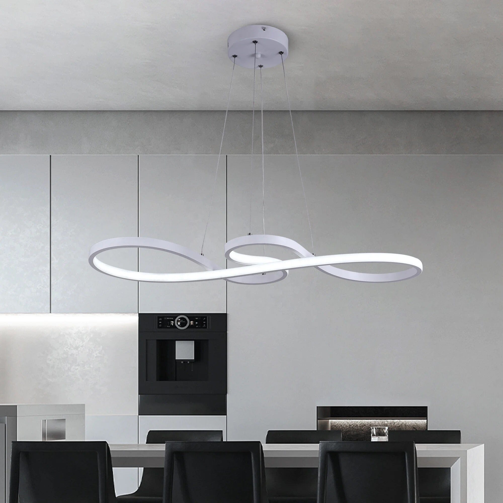 AstraTwirl Spiral Chandelier in Aluminum and Acrylic Lighting Fixture