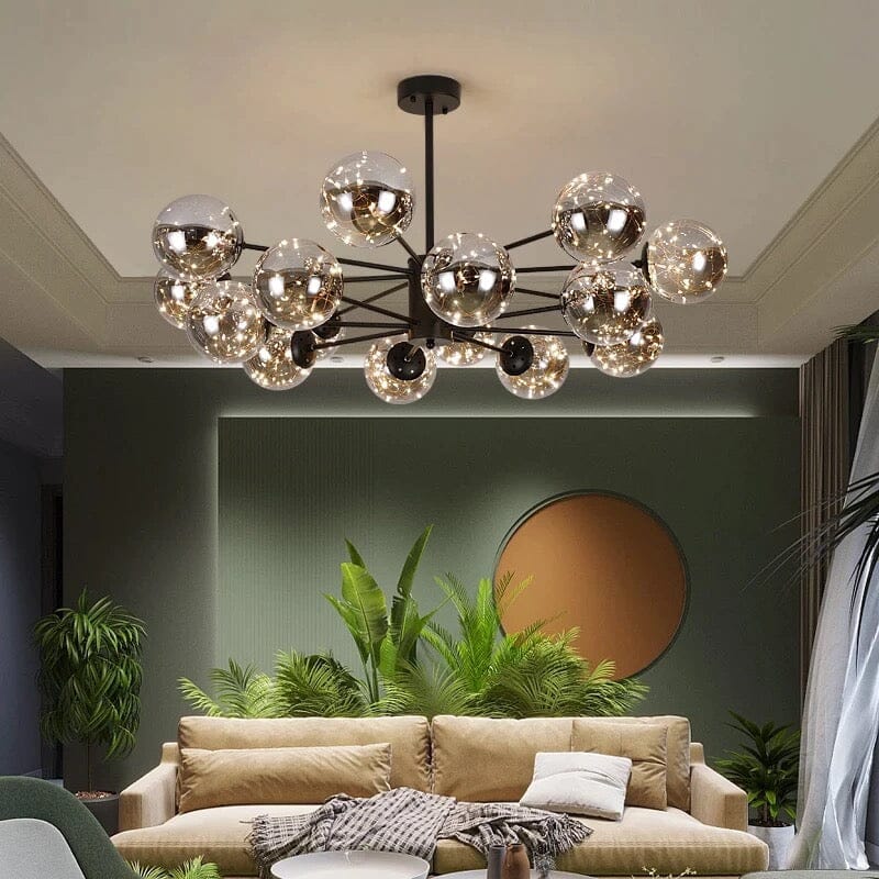 Aurelia Glass Bean Chandelier With Integrated LED Lighting