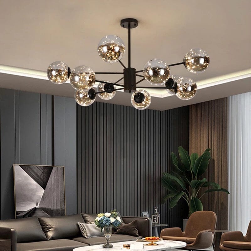 Aurelia Glass Bean Chandelier With Integrated LED Lighting