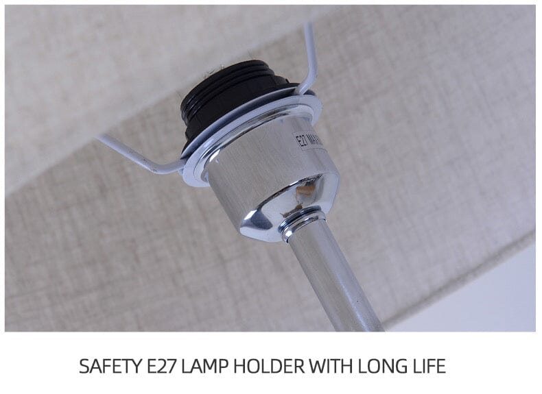 Liora Floor Lamp With Natural Wood Body And Cream Linen Shade