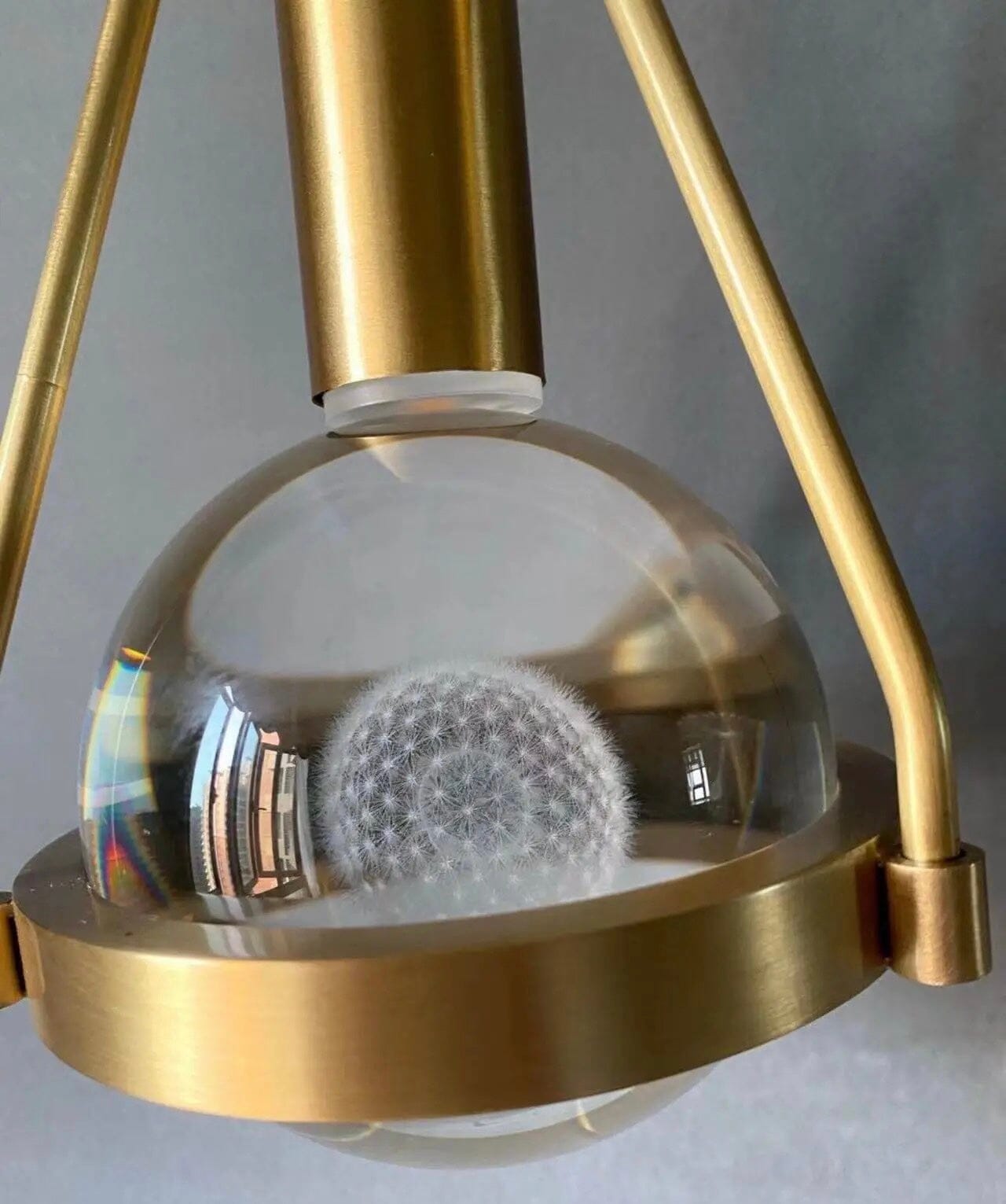 Elara Nordic Gold Pendant Lights With Dandelion Center Glow