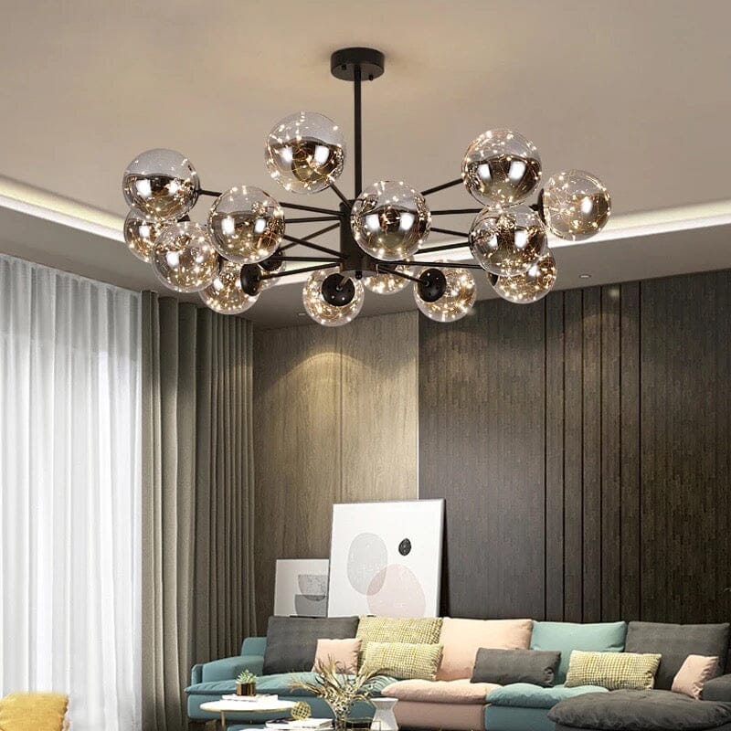 Aurelia Glass Bean Chandelier With Integrated LED Lighting