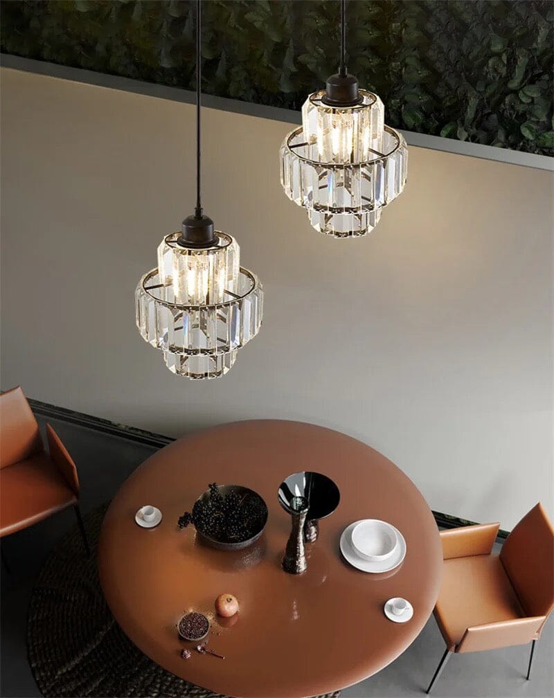 Aurelia Crystal Pendant Lights With Gold Or Black Finish