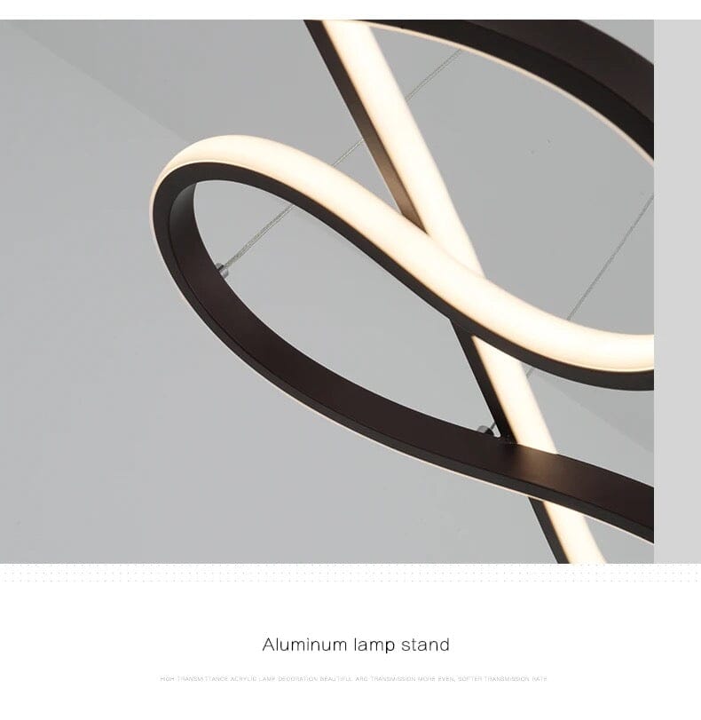 AstraTwirl Spiral Chandelier in Aluminum and Acrylic Lighting Fixture