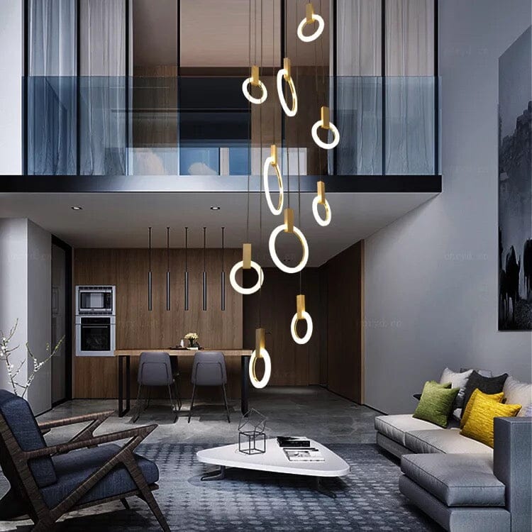Aurora Halo Pendant Light Suspended Ring Ceiling Fixture