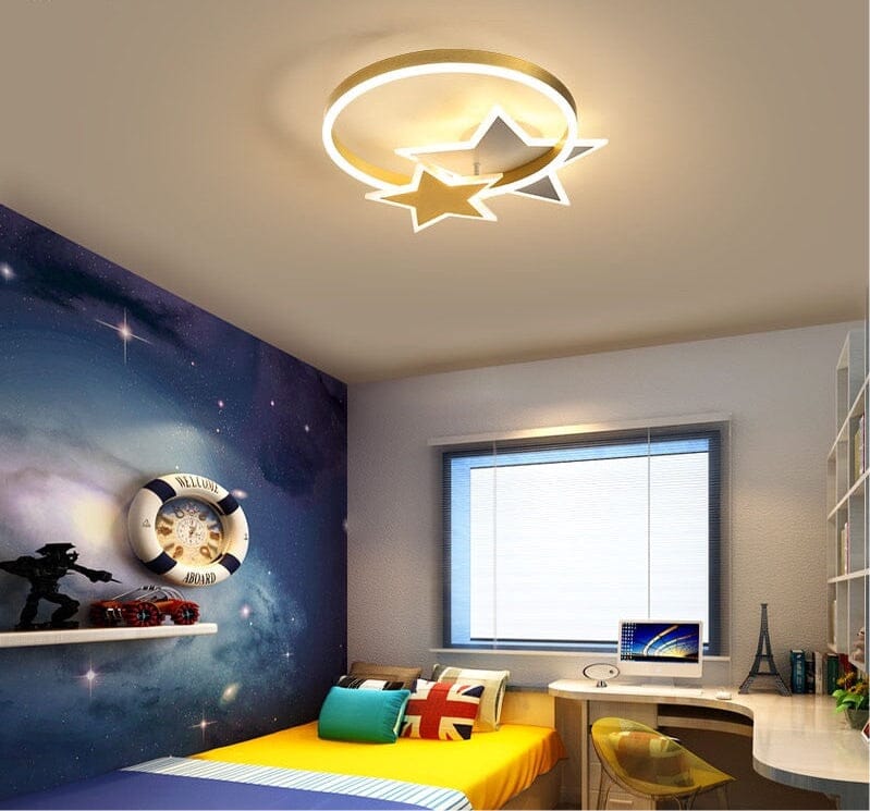Aurelia Halo Ceiling Light With Interconnected Gold Rings