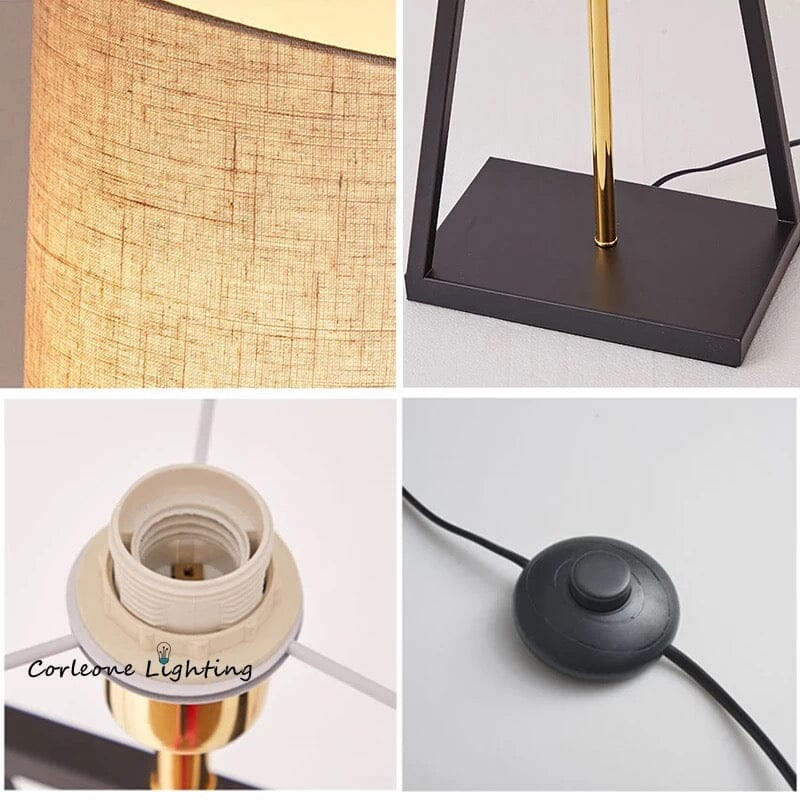 Lyra Twist Floor Lamp In Premium Iron With Fabric Shade