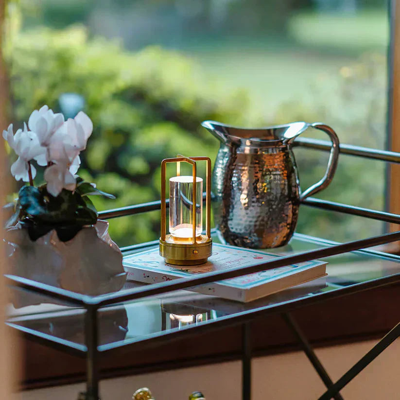 Novae Crystal Lantern Rechargeable Cordless Nordic Table Lamp