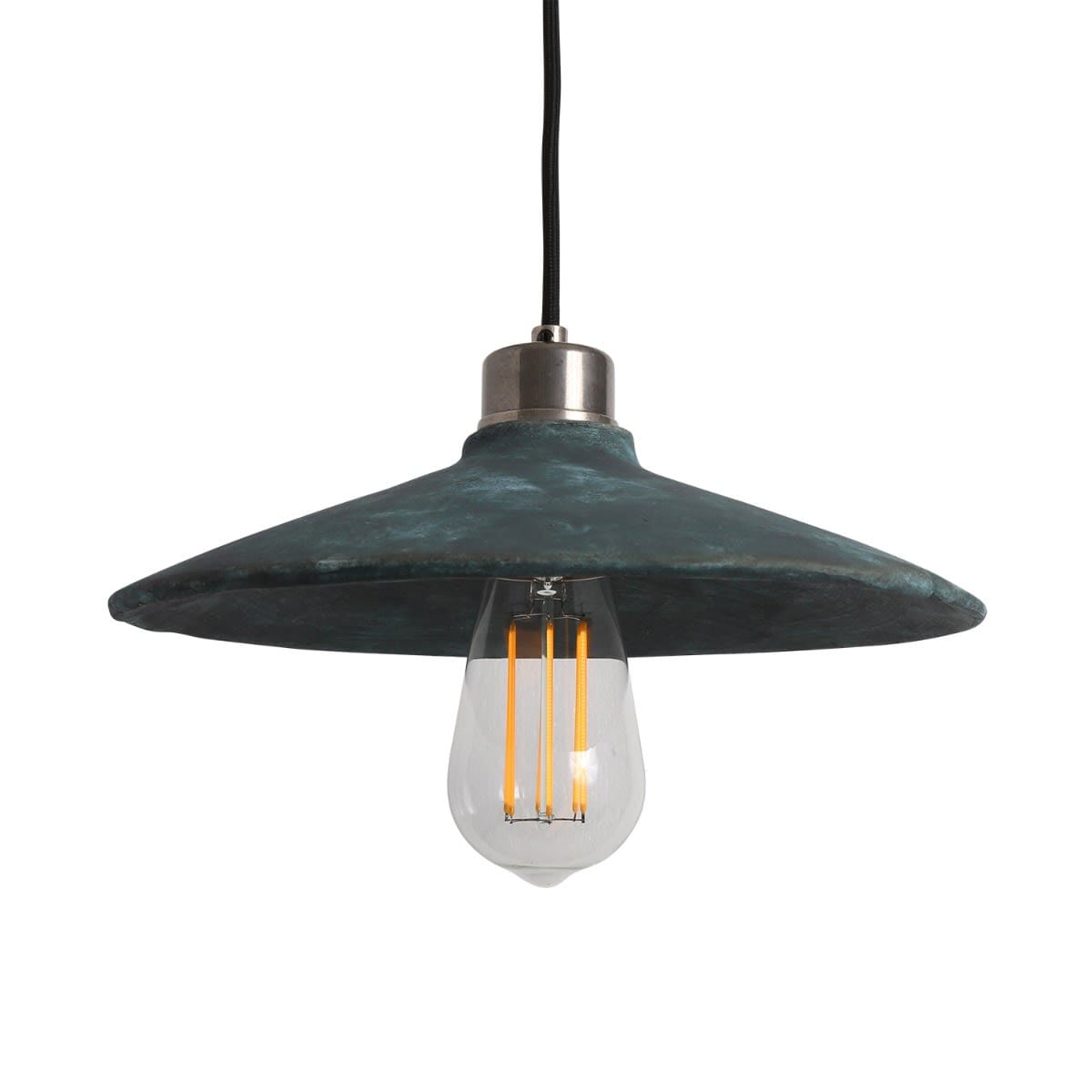 Astraea Luma Ceramic Pendant Light 28cm Diameter Blue Earth