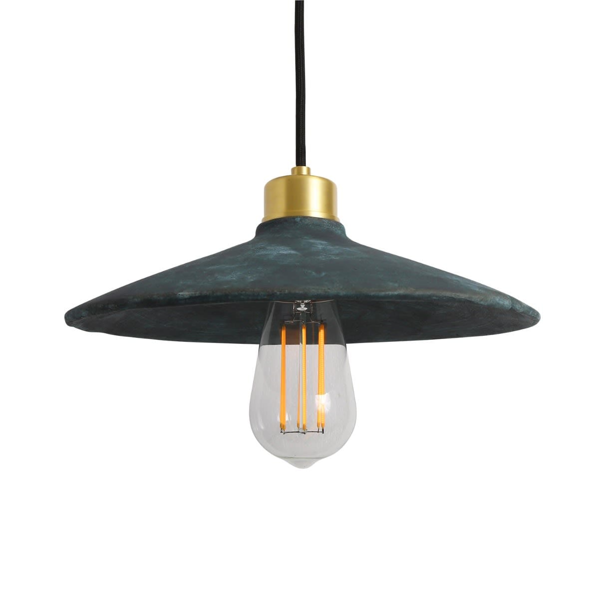 Astraea Luma Ceramic Pendant Light 28cm Diameter Blue Earth