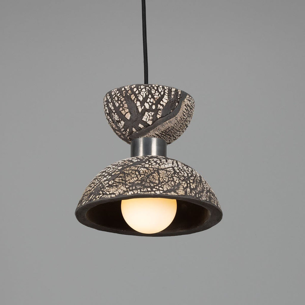 Aurelia Clay Pendant Light 20cm Black Organic Ceramic