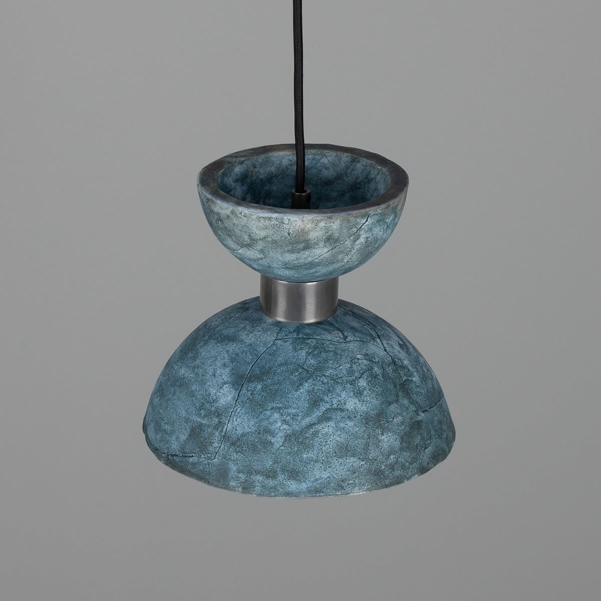 Lyria Organic Ceramic Pendant Light 20cm in Blue Earth